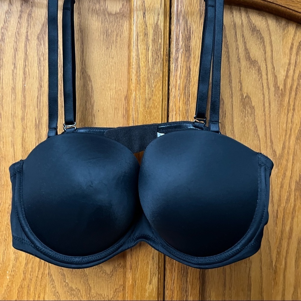 Victoria Secret Pink SZ 34 C Black Padded Bra with Removable Straps ECU